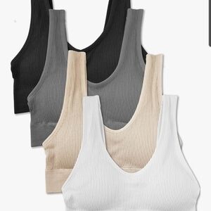Ribbed BRA Set in Black, Gray, Beige, and White NEW in BOX with Tags